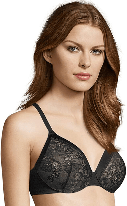 Maidenform Women's Comfort Devotion Tailored Full Coverage T-Shirt Bra 09436 Black W/Body Beige Lining / 34D