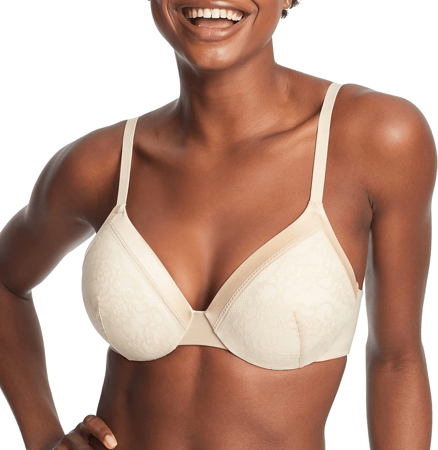 Maidenform Women's Comfort Devotion Tailored Full Coverage T-Shirt Bra 09436 Latte Lift/Ivory / 42C
