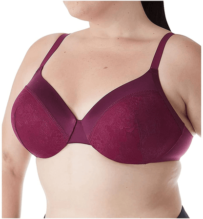 Maidenform Women's Comfort Devotion Tailored Full Coverage T-Shirt Bra 09436 Galactic Red W/ Deep Cerise / 38D