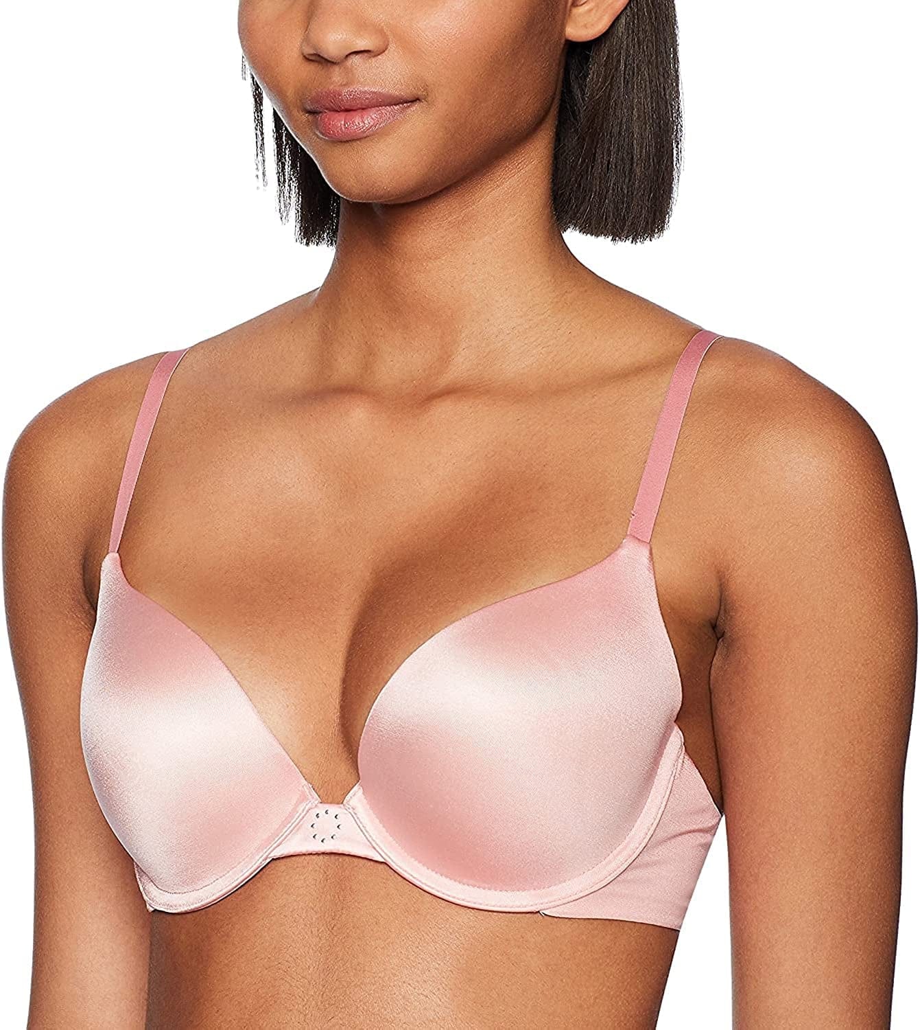 Maidenform Women'S Custom Lift Tailored Satin Demi Bra 09729 Rose Bloom Pink W/ Deep Mauve / 38D