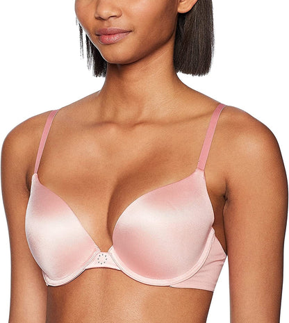 Maidenform Women'S Custom Lift Tailored Satin Demi Bra 09729 Rose Bloom Pink W/ Deep Mauve / 38D