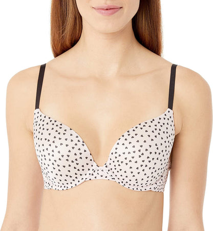 Maidenform Women'S Custom Lift Tailored Satin Demi Bra 09729 Confetti Heart Print / 32A