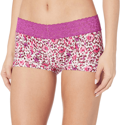 Maidenform Women'S Dream Cotton with Lace Boyshort Apparel & Accessories > Clothing > Underwear & Socks > Underwear Maidenform Fresh Plum Abstract Floral 8 