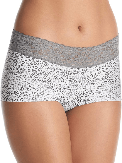 Maidenform Women'S Dream Cotton with Lace Boyshort Apparel & Accessories > Clothing > Underwear & Socks > Underwear Maidenform Grey Daze/Steel Grey 9 