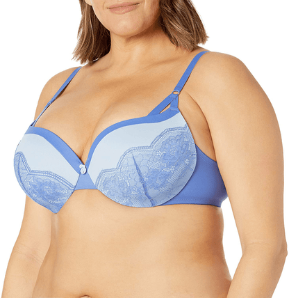 Maidenform Women's Love The Lift Push Up & In Demi Bra DM9900 Deep Forte Blue W/ Blue Flight / 36C