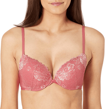 Maidenform Women's Love The Lift Push Up & In Demi Bra DM9900 Pink Begonia W/ Gentle Peach / 32B