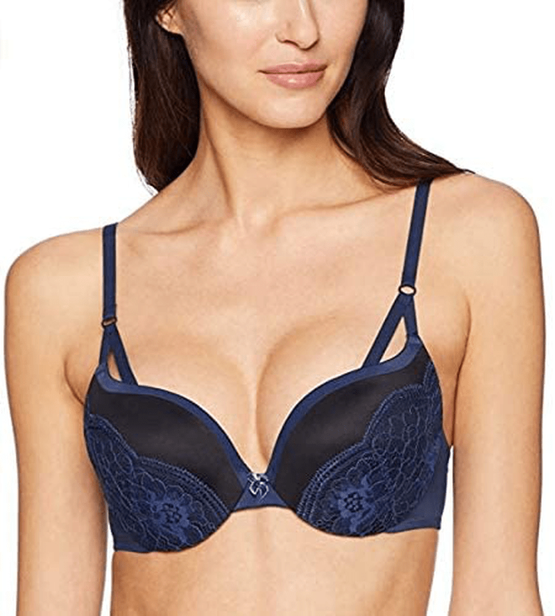Maidenform Women's Love The Lift Push Up & In Demi Bra DM9900 Navy/Black / 40D