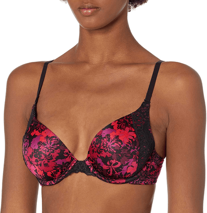 Maidenform Women's Natural Boost Demi Bra 09428 Camo Garden Print/Black / 38D