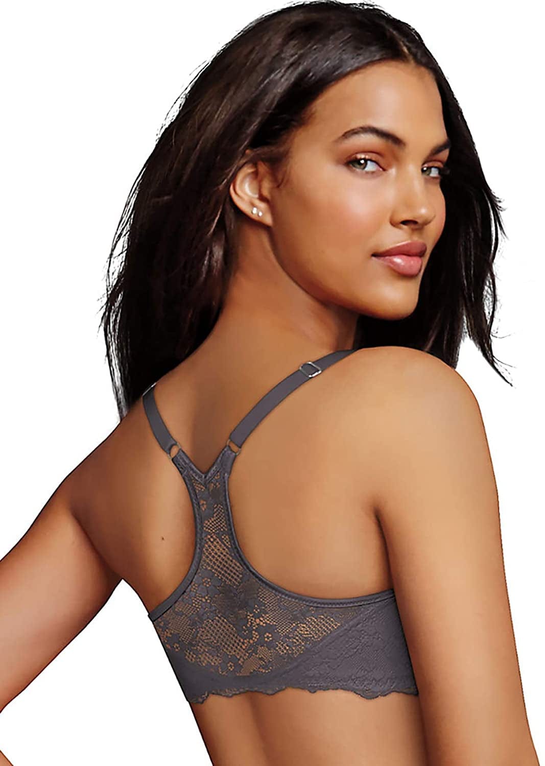 Maidenform Women'S One Fab Fit T-Shirt Bra, Women’S Full Coverage T-Shirt Bra, Women’S Lightly Lined Racerback Bra 07112 Steel Grey / 38C