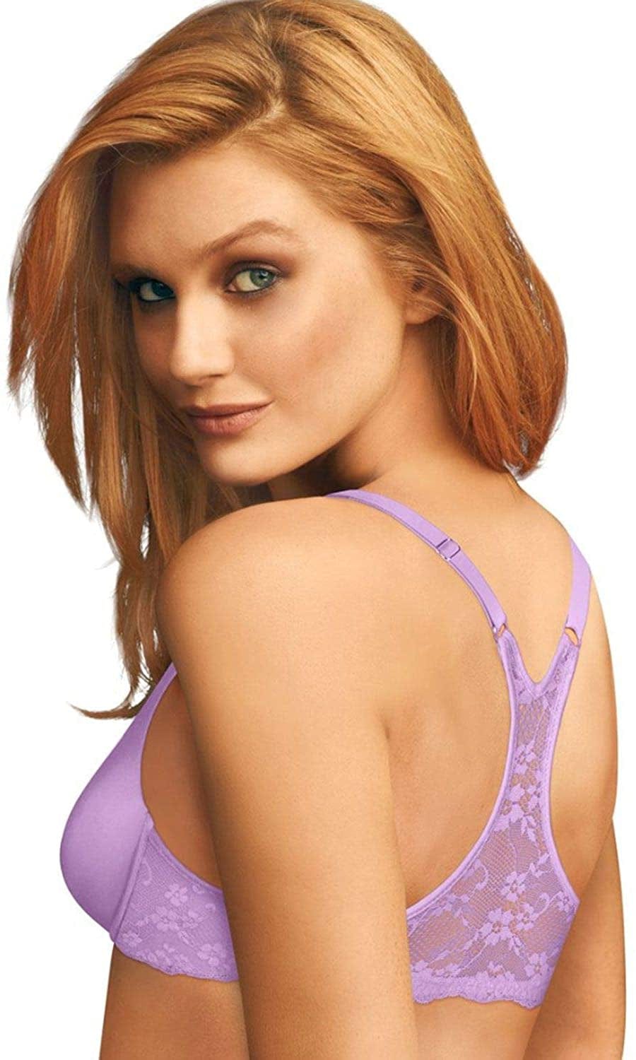 Maidenform Women'S One Fab Fit T-Shirt Bra, Women’S Full Coverage T-Shirt Bra, Women’S Lightly Lined Racerback Bra 07112 Lavender Sparkle / 34D