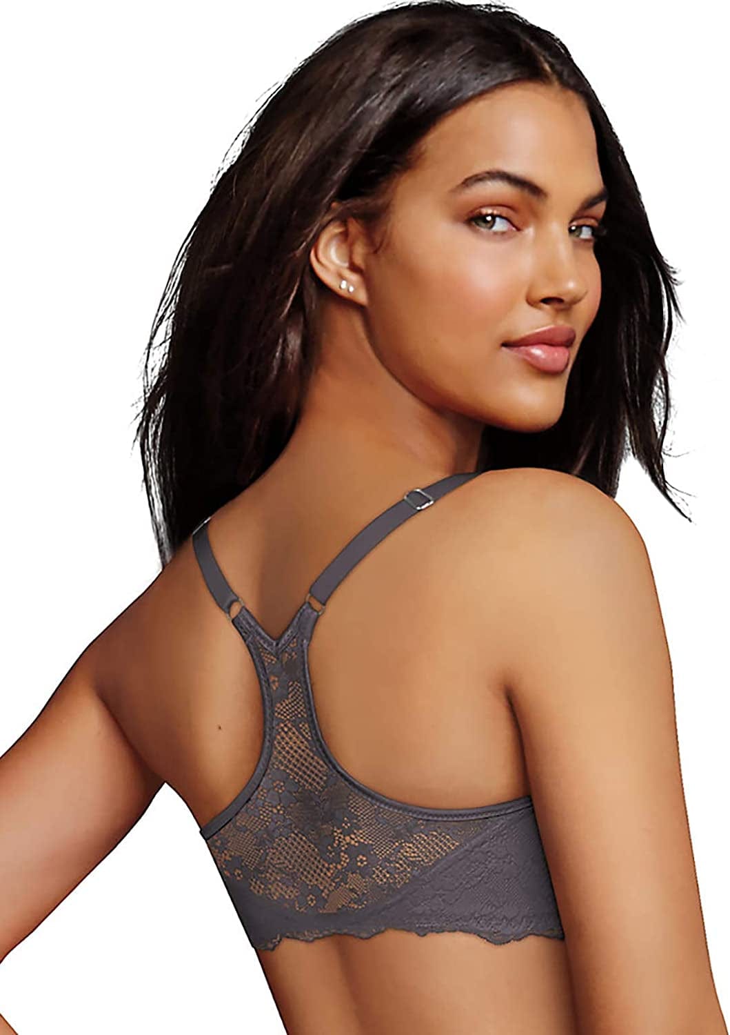 Maidenform Women'S One Fab Fit T-Shirt Bra, Women’S Full Coverage T-Shirt Bra, Women’S Lightly Lined Racerback Bra 07112 Steel Grey / 36DD