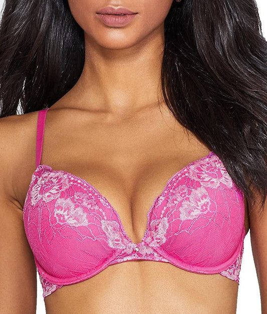 Maidenform Women'S Ultimate Lace Push-Up Bra Honeymoon Pink/Blue Natural / 32C