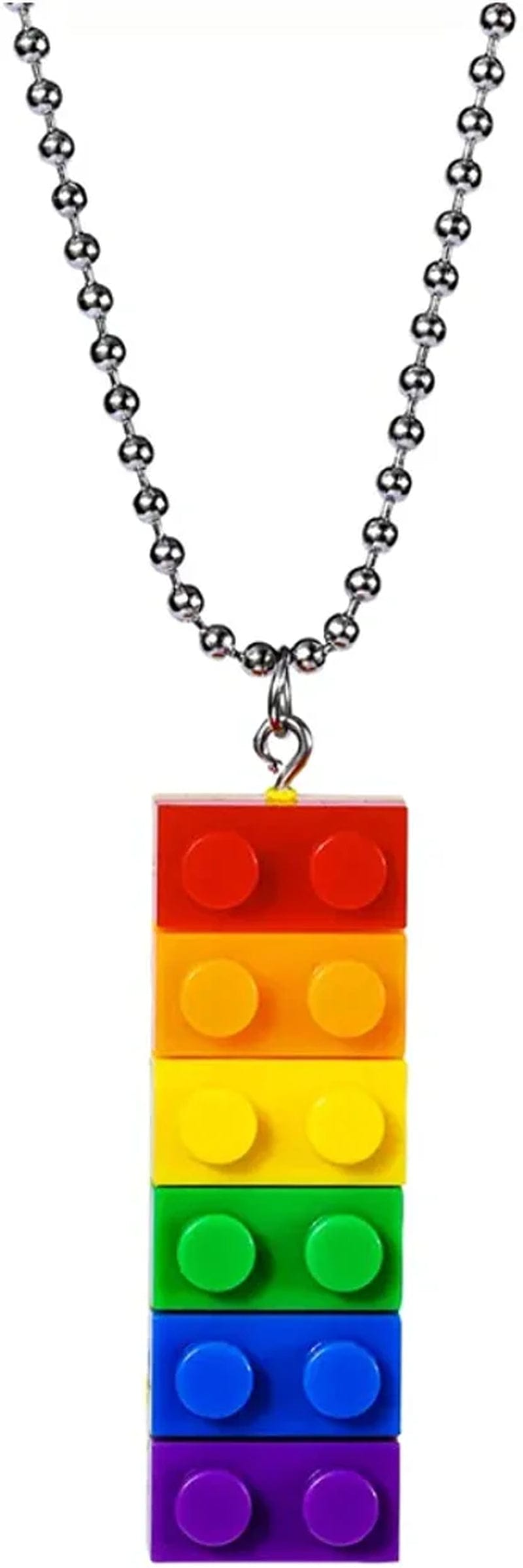 Mall of Style Rainbow Gay Pride Necklace Earrings Bracelet for Men & Women - Unisex Rainbow Jewelry - Plastic Bricks LGBT - Lesbian Gay Bisexual Transgender Jewelry for Men and Women Pride Necklace