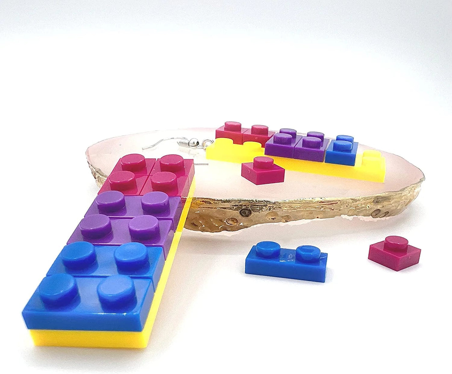Mall of Style Rainbow Gay Pride Necklace Earrings Bracelet for Men & Women - Unisex Rainbow Jewelry - Plastic Bricks LGBT - Lesbian Gay Bisexual Transgender Jewelry for Men and Women