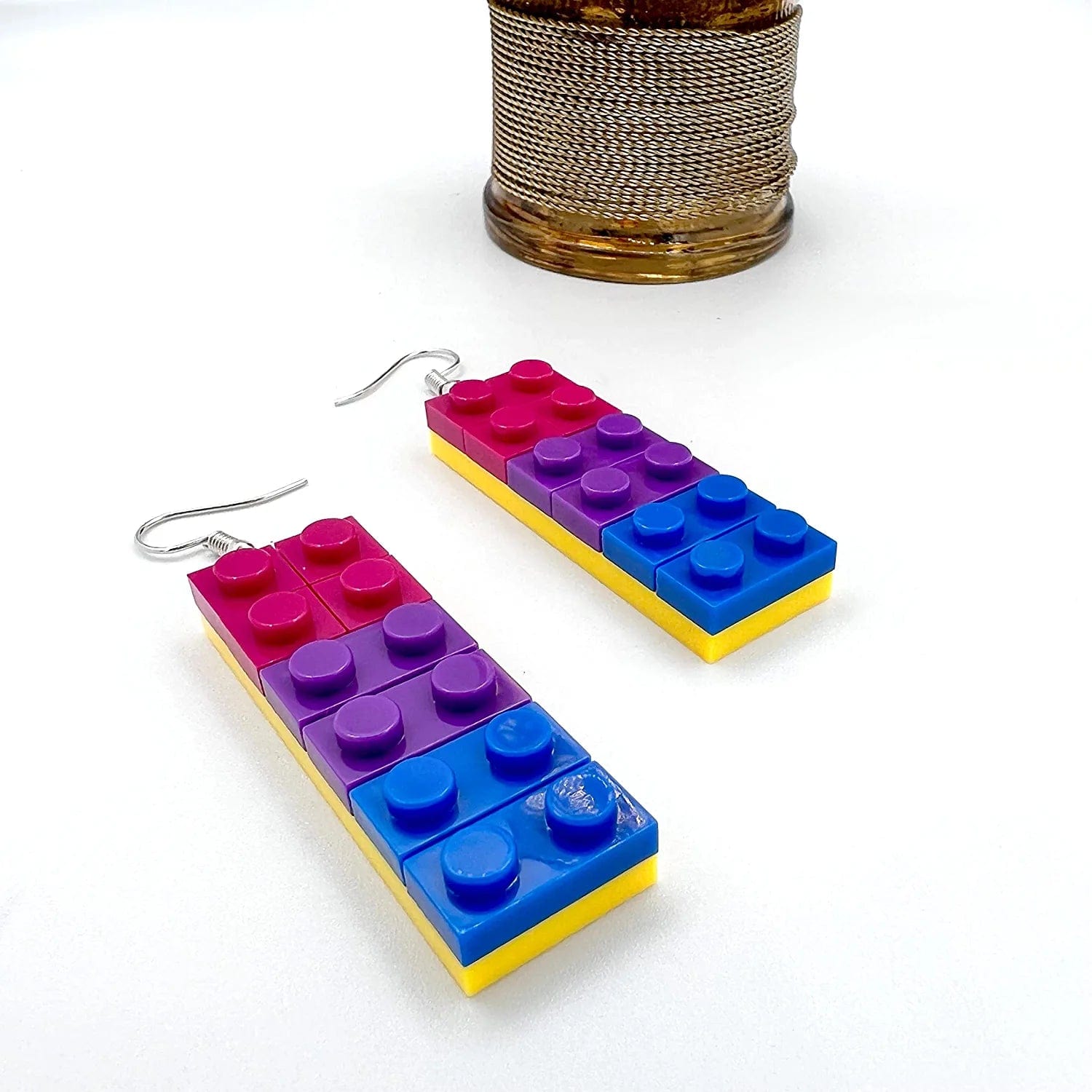 Mall of Style Rainbow Gay Pride Necklace Earrings Bracelet for Men & Women - Unisex Rainbow Jewelry - Plastic Bricks LGBT - Lesbian Gay Bisexual Transgender Jewelry for Men and Women