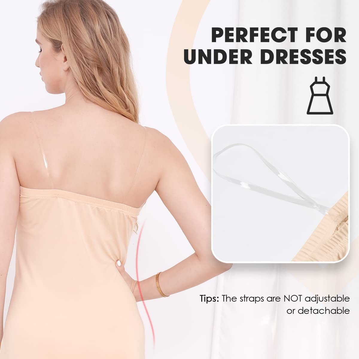 MANCYFIT Women'S Tube Top Dress Slip Sleeveless Underdress Invisible Straps