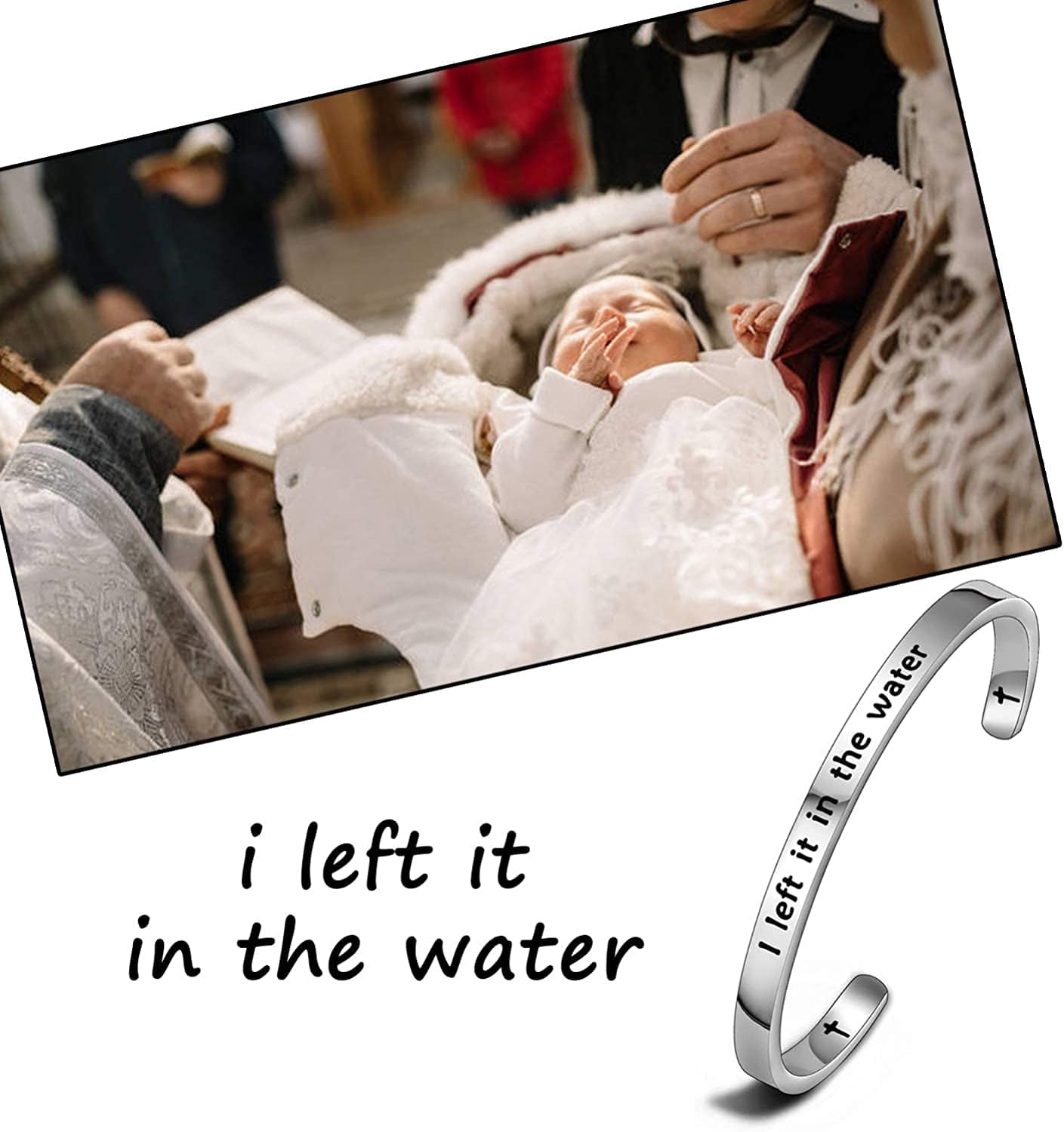 MAOFAED Adult Woman Baptism Gift Teen Girl Baptized Bracelet I Left It in the Water Christian Jewelry Gift for Her Apparel & Accessories > Jewelry > Bracelets MAOFAED   