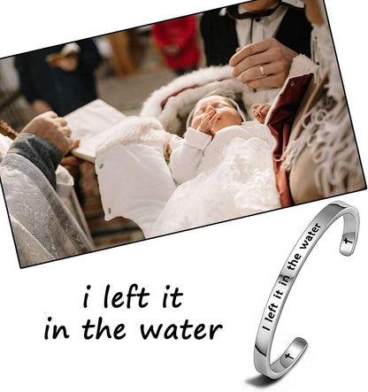 MAOFAED Adult Woman Baptism Gift Teen Girl Baptized Bracelet I Left It in the Water Christian Jewelry Gift for Her Apparel & Accessories > Jewelry > Bracelets MAOFAED   