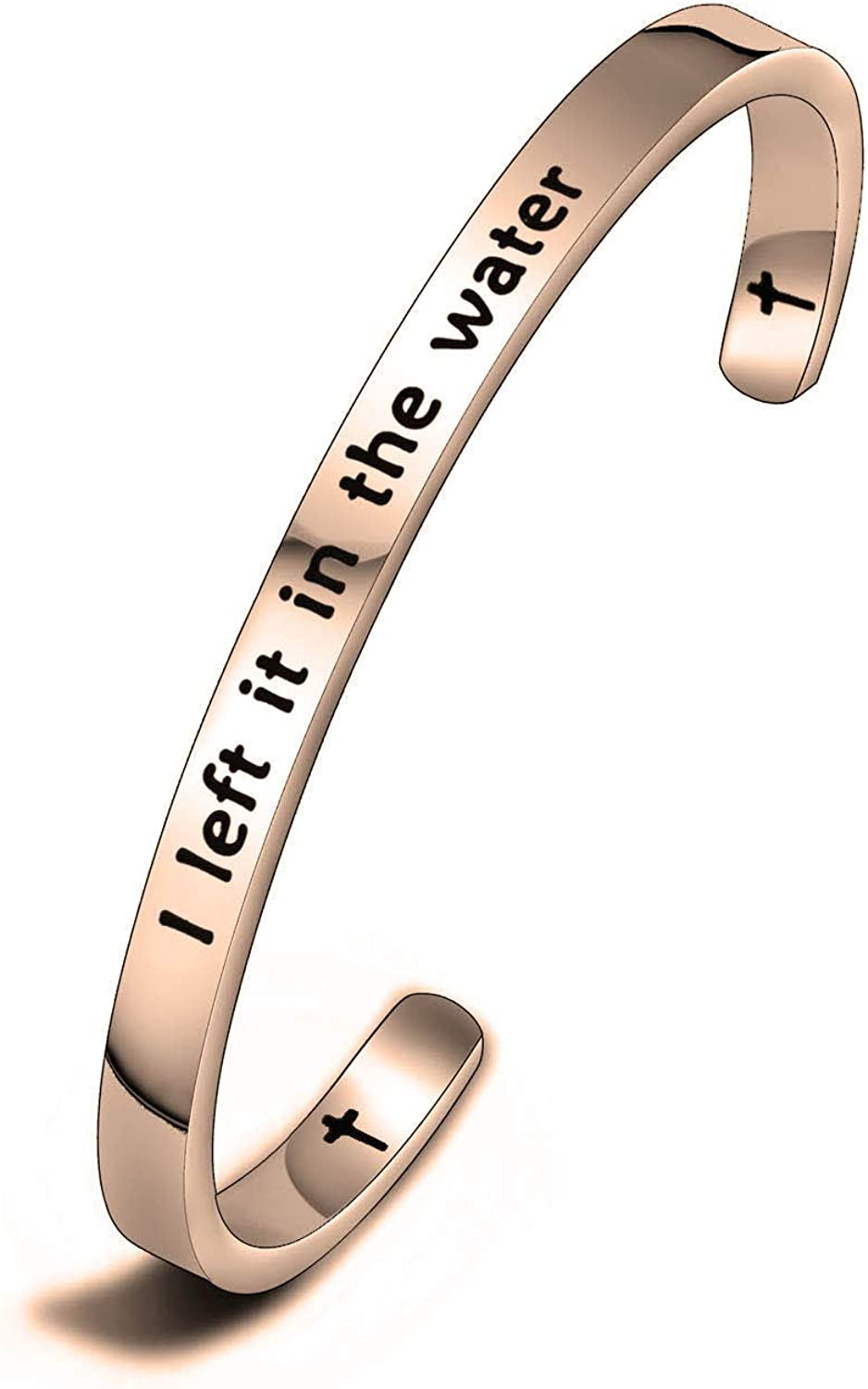 MAOFAED Adult Woman Baptism Gift Teen Girl Baptized Bracelet I Left It in the Water Christian Jewelry Gift for Her Apparel & Accessories > Jewelry > Bracelets MAOFAED CB-leftinthewaterrg  