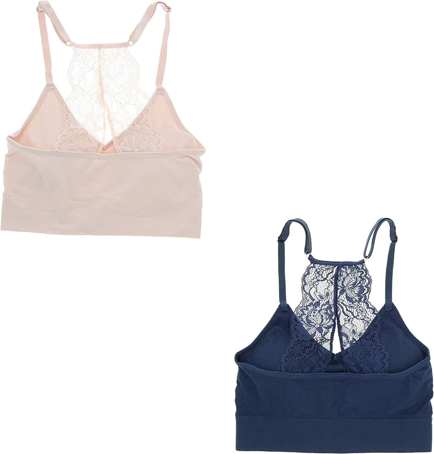 Marilyn Monroe Intimates Women'S Sexy Bralette with Lacey Racer Back (2 Bras)