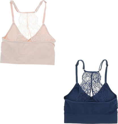 Marilyn Monroe Intimates Women'S Sexy Bralette with Lacey Racer Back (2 Bras)