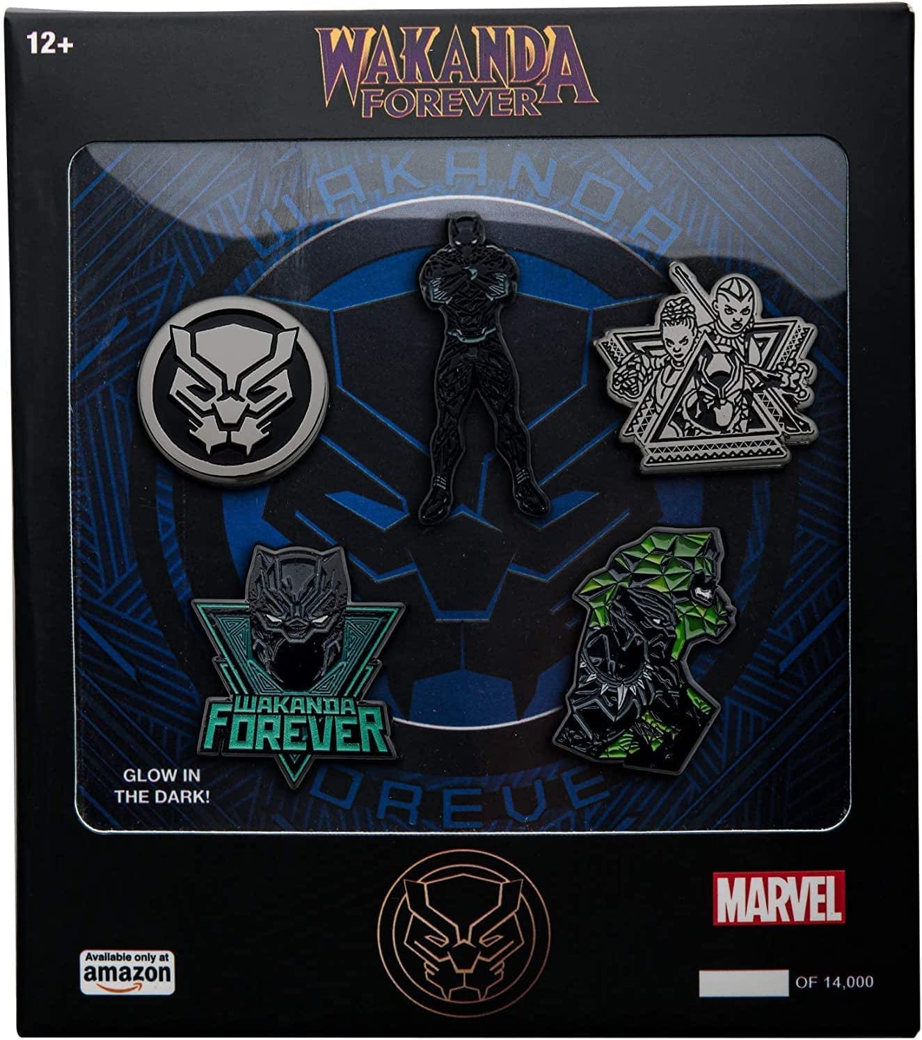 Marvel Studios: Black Panther Wakanda Forever Metal-Based and Enamel 5 Lapel Pin Set with an Officially Licensed Wakanda Forever Window Box ( Exclusive).