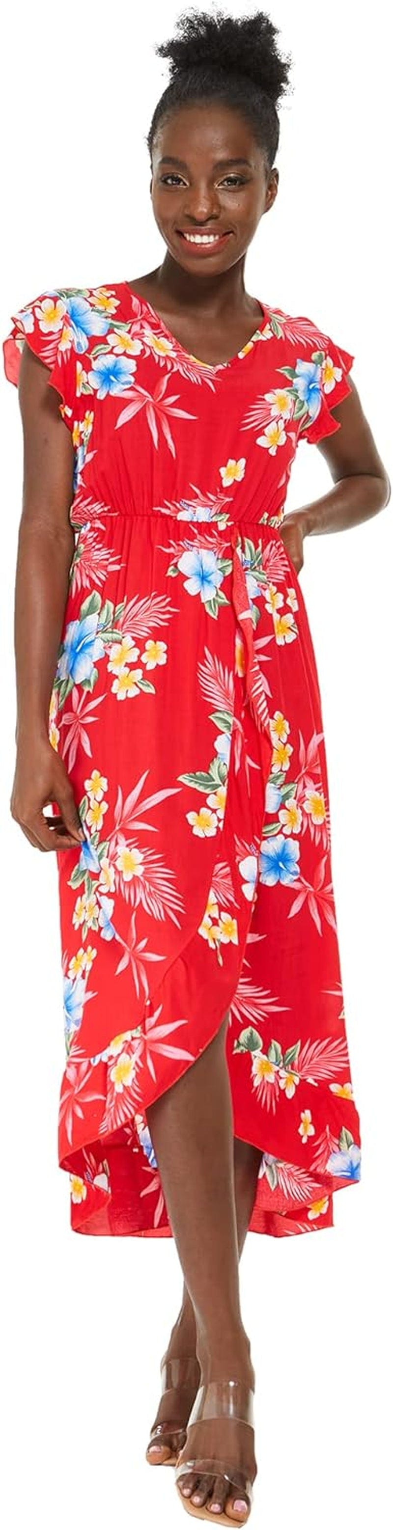 Matchable Family Hawaiian Luau Men Women Girl Boy Clothes in Hibiscus Red