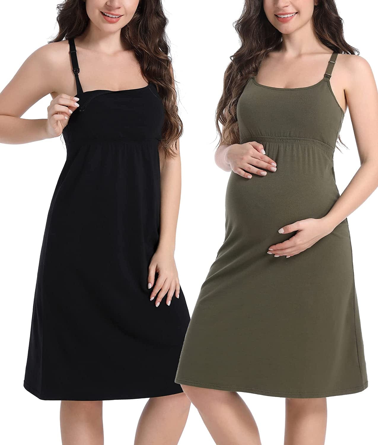 Maternity Dresses Nursing Tank Tops Breastfeeding Sleep Cami Shirt Nightgowns