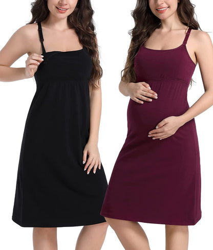 Maternity Dresses Nursing Tank Tops Breastfeeding Sleep Cami Shirt Nightgowns
