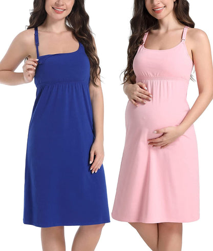 Maternity Dresses Nursing Tank Tops Breastfeeding Sleep Cami Shirt Nightgowns