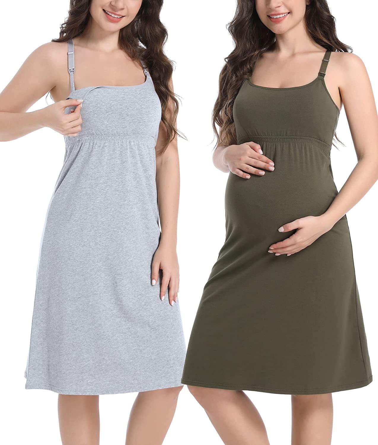 Maternity Dresses Nursing Tank Tops Breastfeeding Sleep Cami Shirt Nightgowns