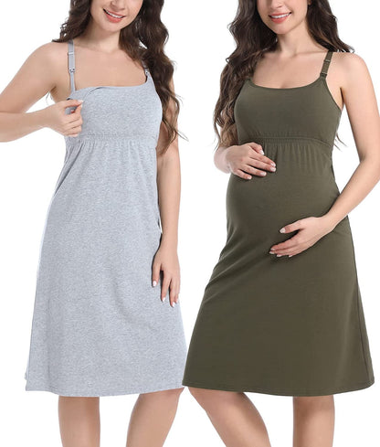 Maternity Dresses Nursing Tank Tops Breastfeeding Sleep Cami Shirt Nightgowns