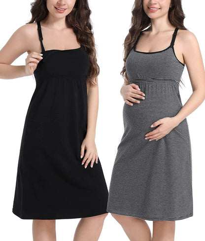 Maternity Dresses Nursing Tank Tops Breastfeeding Sleep Cami Shirt Nightgowns