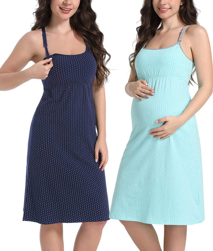 Maternity Dresses Nursing Tank Tops Breastfeeding Sleep Cami Shirt Nightgowns