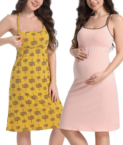 Maternity Dresses Nursing Tank Tops Breastfeeding Sleep Cami Shirt Nightgowns