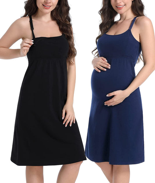 Maternity Dresses Nursing Tank Tops Breastfeeding Sleep Cami Shirt Nightgowns
