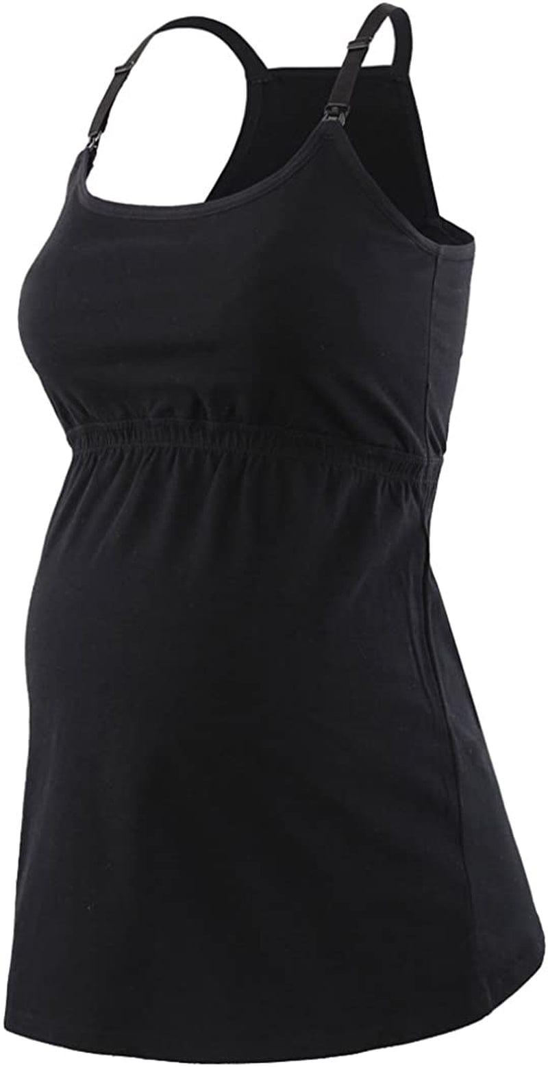 Maternity Nursing Tank Top, Women Maternity Cami Nursing Sleep Bra Breastfeeding Tops for Pregnancy