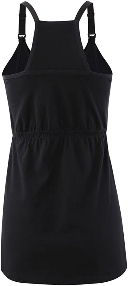 Maternity Nursing Tank Top, Women Maternity Cami Nursing Sleep Bra Breastfeeding Tops for Pregnancy