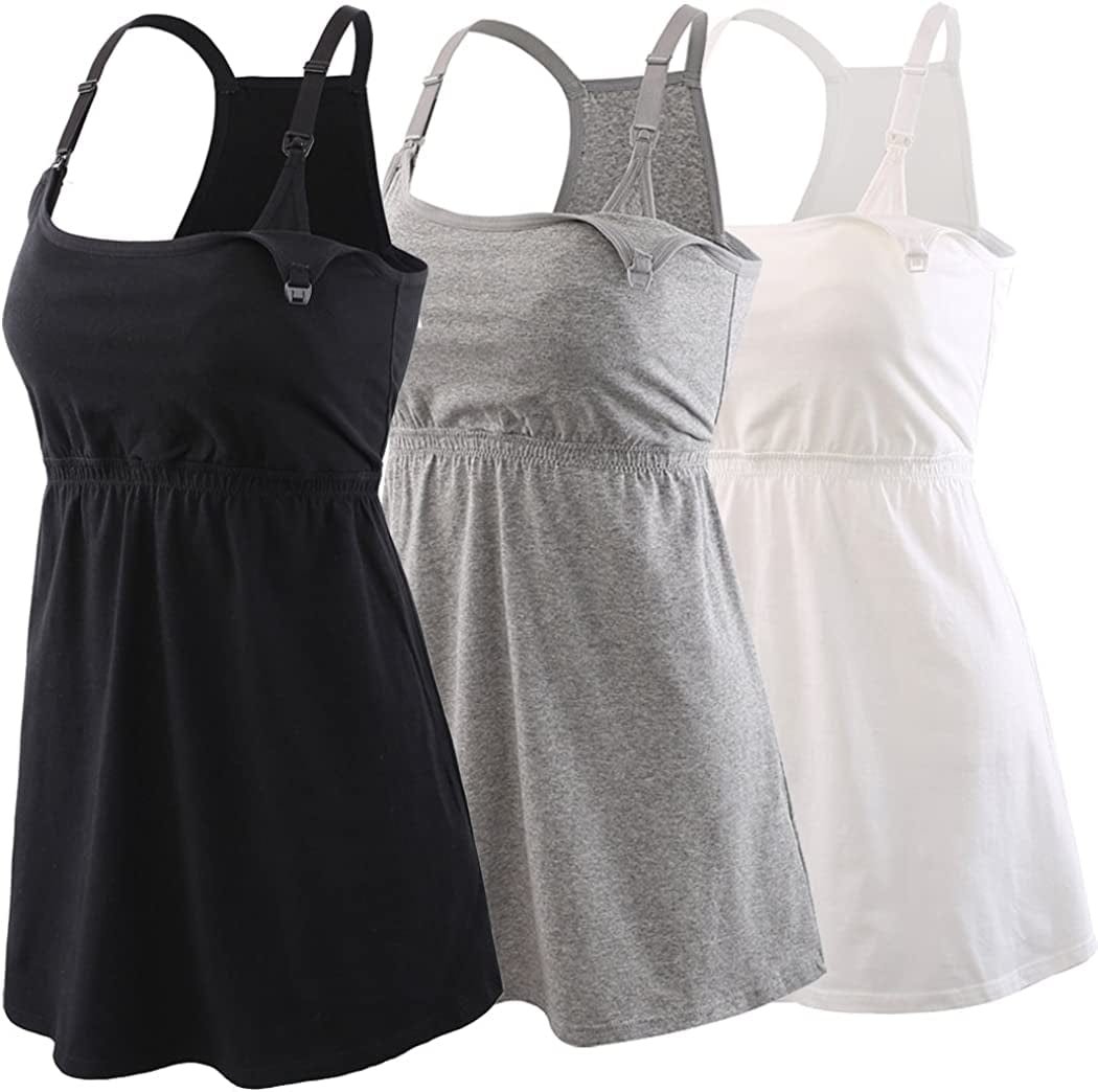 Maternity Nursing Tank Top, Women Maternity Cami Nursing Sleep Bra Breastfeeding Tops for Pregnancy