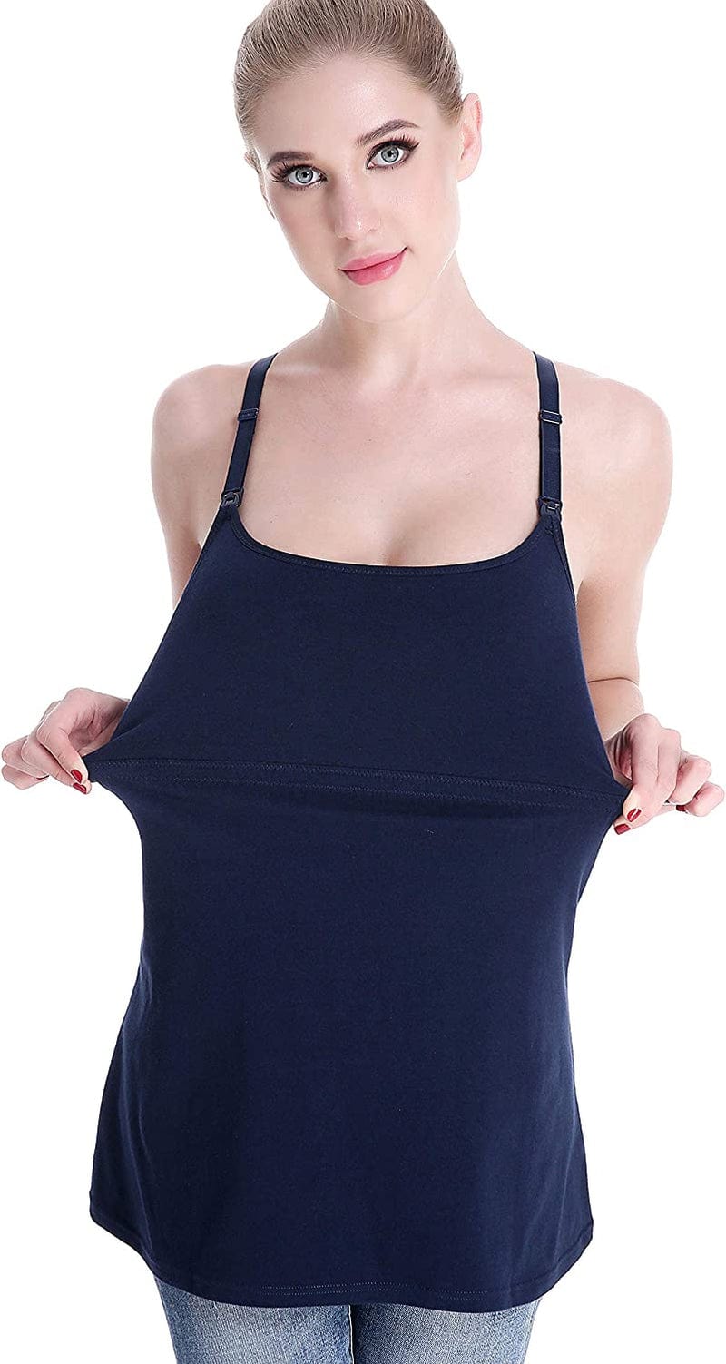 Maternity Nursing Tank Tops with Shelf Bra Breastfeeding Cami Shirt 3-Pack