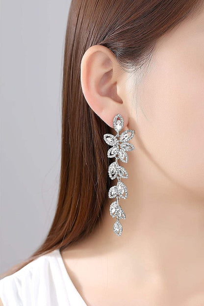 Mecresh Flower Teardrop Earring and Bracelets Silver/Gold/Champagne Bridal Jewelry Sets for Women