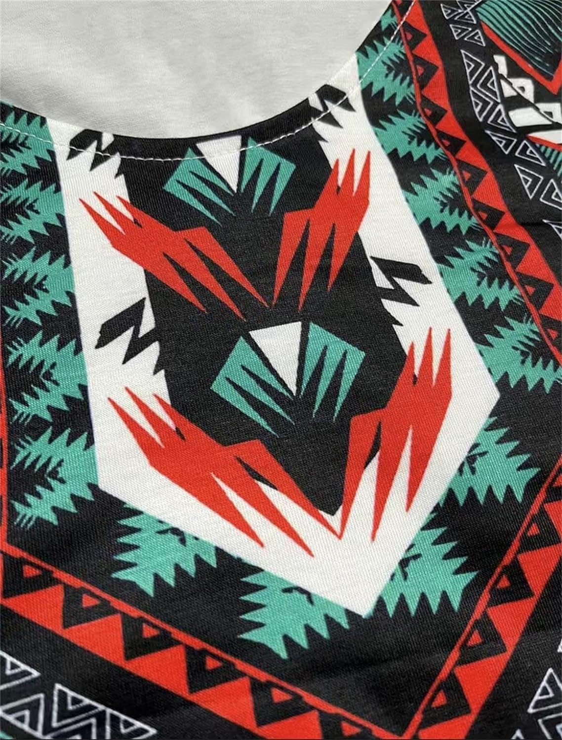 Melliflo Women Western Dress Casual Crewneck Aztec Print Side Split Maxi Long Dresses