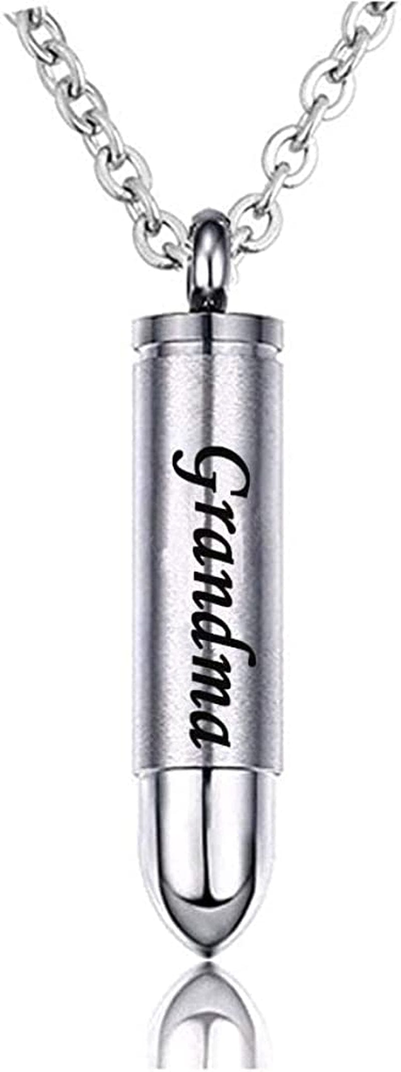 MEMORIALU Celtic Cross Bullet Urn Necklaces for Ashes Cremation Jewelry Keepsake Memorial Pendant Grandma-Stainless Steel