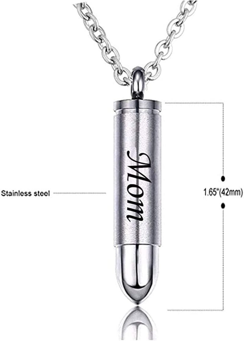 MEMORIALU Celtic Cross Bullet Urn Necklaces for Ashes Cremation Jewelry Keepsake Memorial Pendant