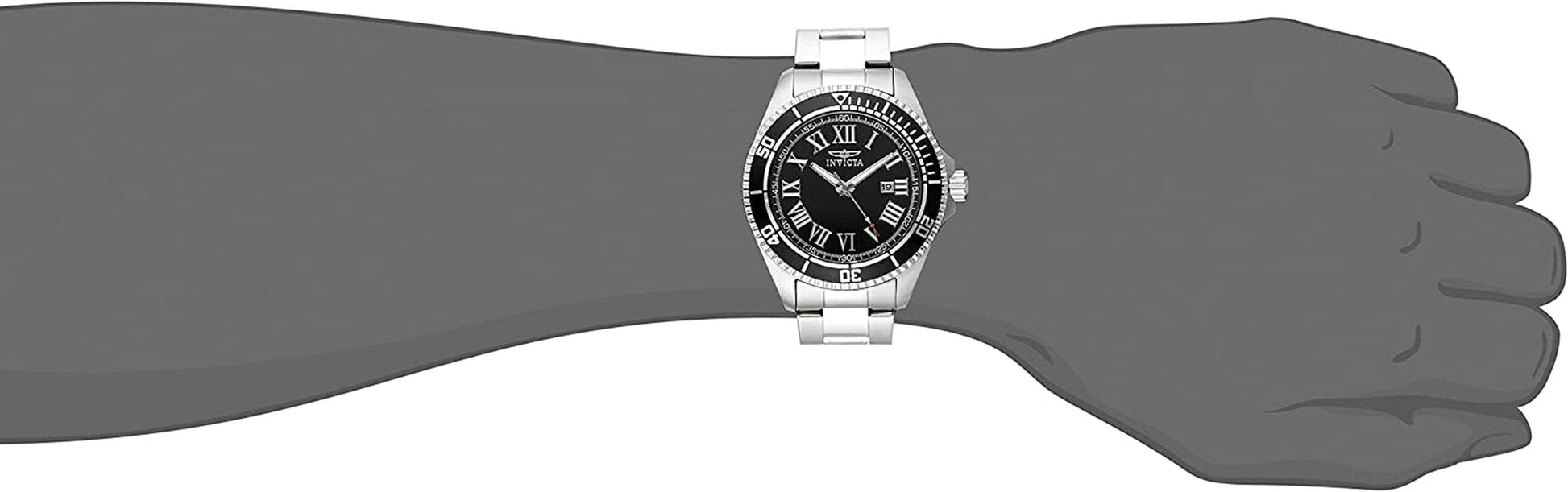 Men'S 14998 Pro Diver Black Dial Stainless Steel Watch