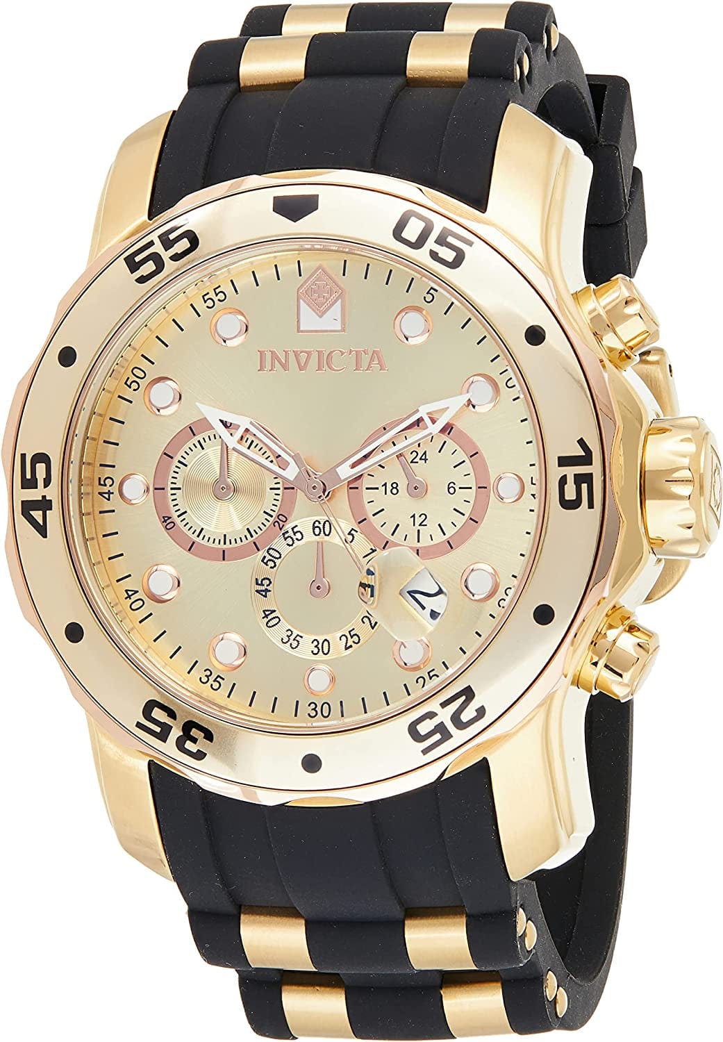 Men'S 17884 Pro Diver Analog Display Swiss Quartz Black Watch Black/Gold