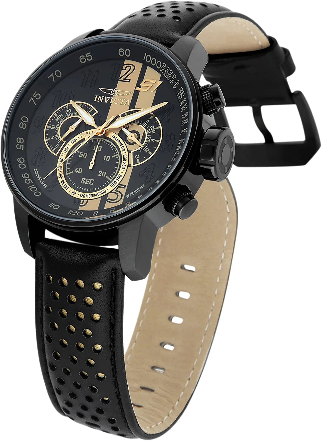 Men'S 19289 S1 Rally Analog Display Japanese Quartz Black Watch