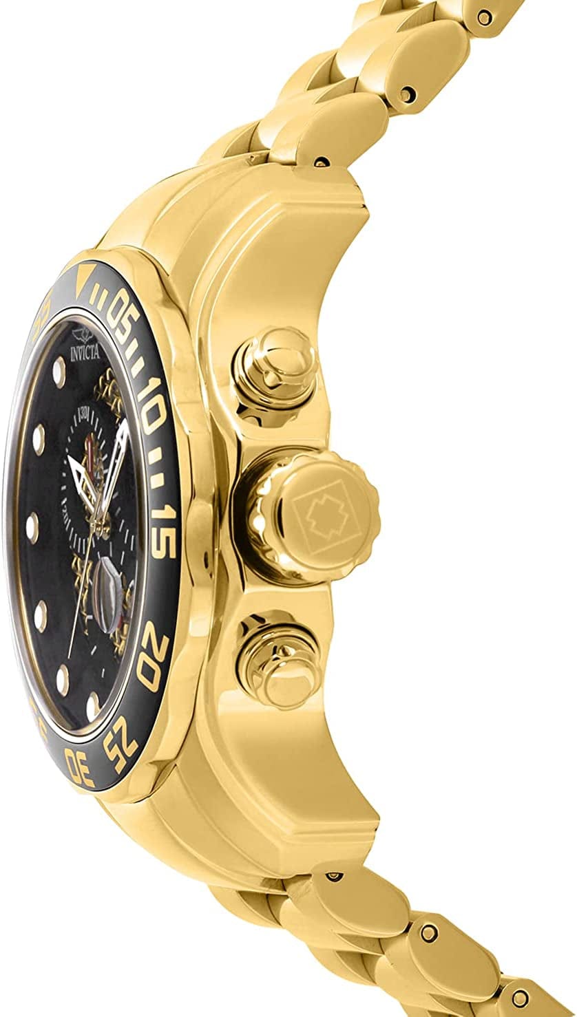Men'S 19837 Pro Diver Analog Display Swiss Quartz Gold Watch