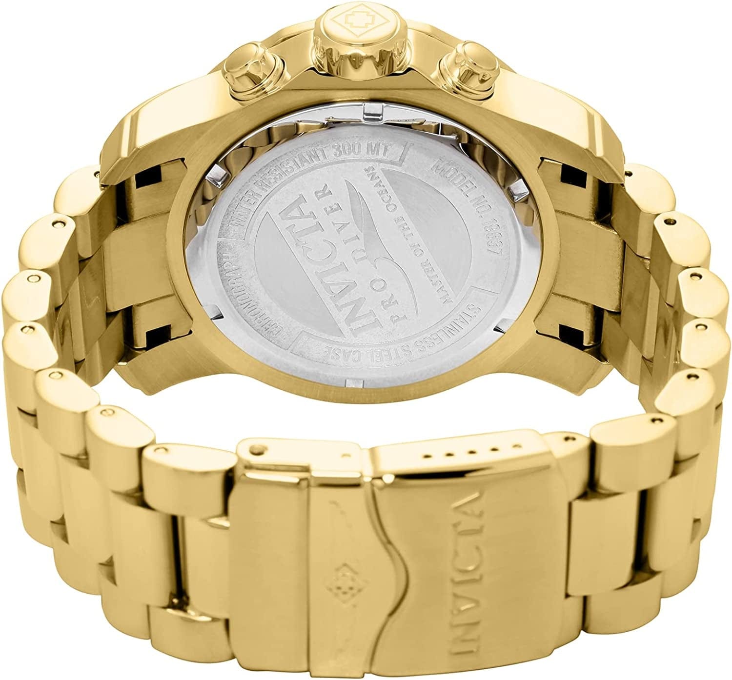 Men'S 19837 Pro Diver Analog Display Swiss Quartz Gold Watch