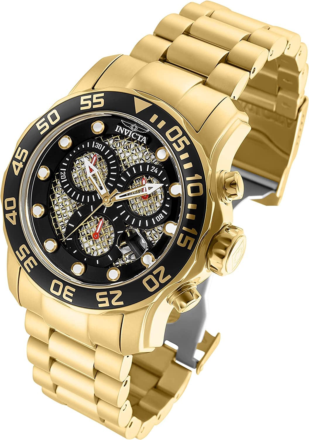 Men'S 19837 Pro Diver Analog Display Swiss Quartz Gold Watch